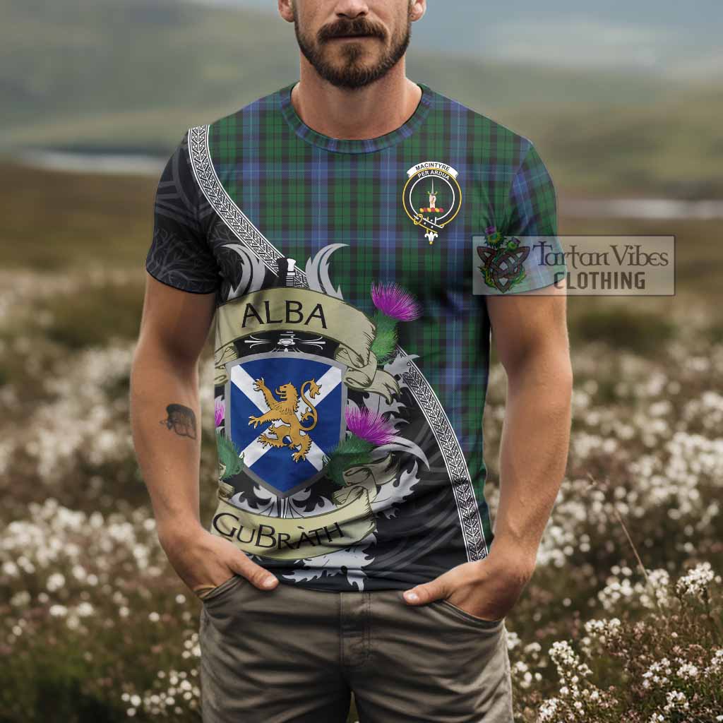 Tartan Vibes Clothing MacIntyre (McIntyre) Tartan Family Crest T-Shirt Lion Rampant Royal Thistle Shield Celtic Inspired