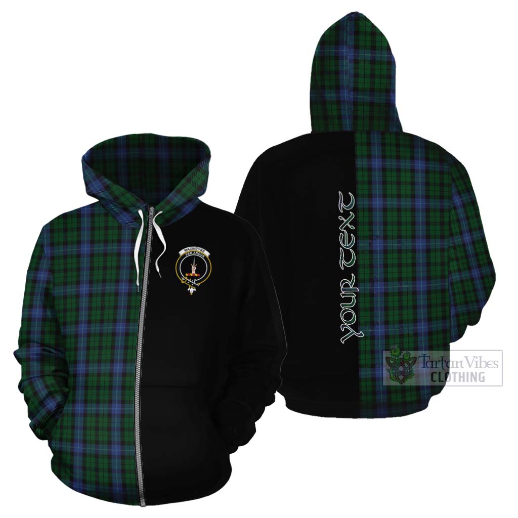 Tartan Vibes Clothing MacIntyre (McIntyre) Tartan Cotton Hoodie with Family Crest and Half Of Me Style