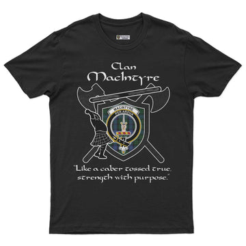 MacIntyre (McIntyre) Clan Crest Highland Game T Shirt Strength With Purpose Style - Tartan Vibes Clothing