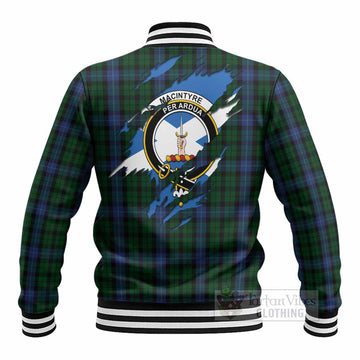 MacIntyre (McIntyre) Clan Crest In Me Tartan Baseball Jacket Scotland Flag Style