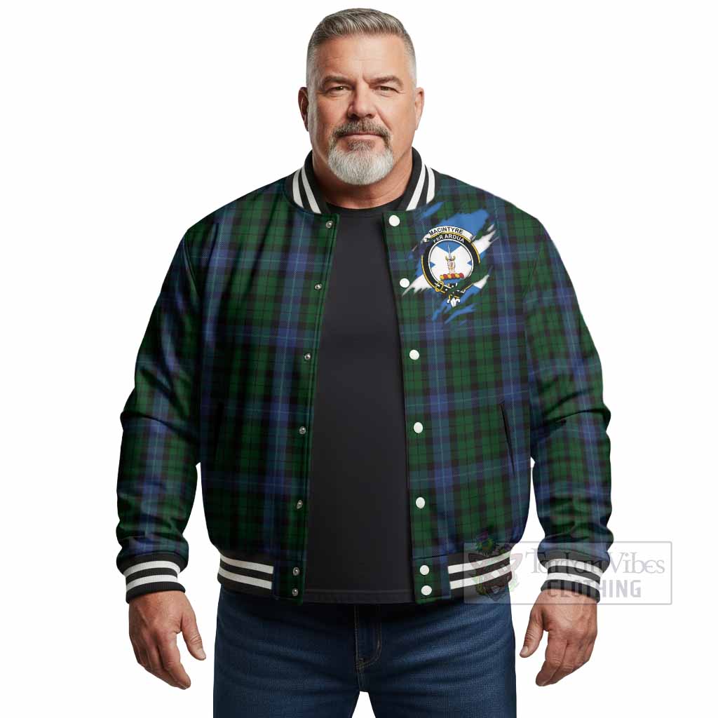 MacIntyre (McIntyre) Clan Crest In Me Tartan Baseball Jacket Scotland Flag Style
