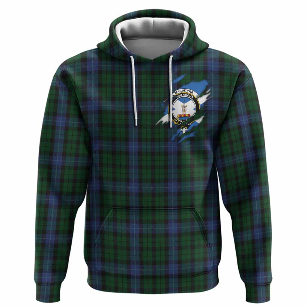 MacIntyre (McIntyre) Clan Crest In Me Tartan Hoodie Scotland Flag Style