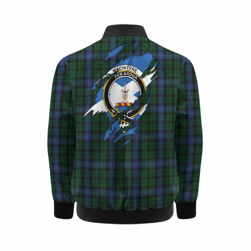 MacIntyre (McIntyre) Clan Crest In Me Tartan Kid Bomber Jacket Scotland Flag Style