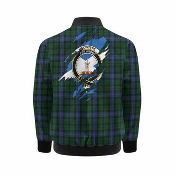 MacIntyre (McIntyre) Clan Crest In Me Tartan Kid Bomber Jacket Scotland Flag Style