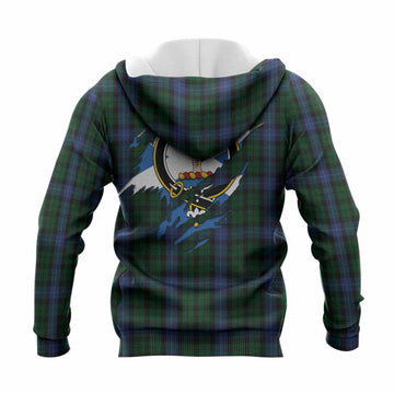 MacIntyre (McIntyre) Clan Crest In Me Tartan Knitted Hoodie Scotland Flag Style