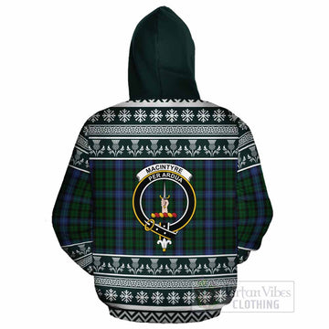 MacIntyre (McIntyre) Clan Tartan Christmas Cotton Hoodie with Family Crest
