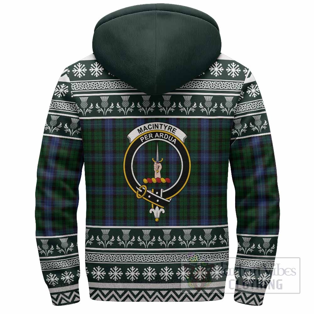 MacIntyre (McIntyre) Clan Tartan Christmas Fleece Hoodie with Family Crest - Tartan Vibes Clothing