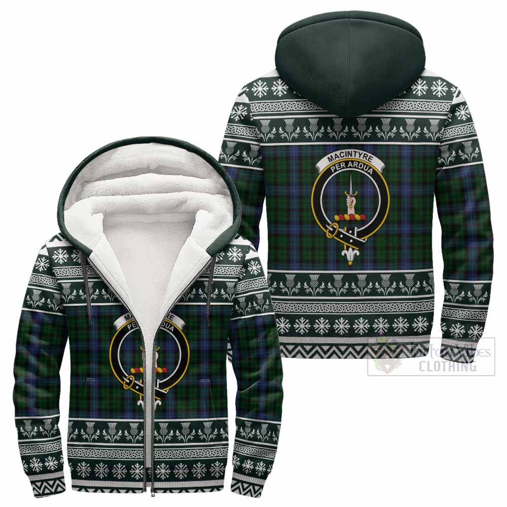 MacIntyre (McIntyre) Clan Tartan Christmas Fleece Hoodie with Family Crest - Tartan Vibes Clothing
