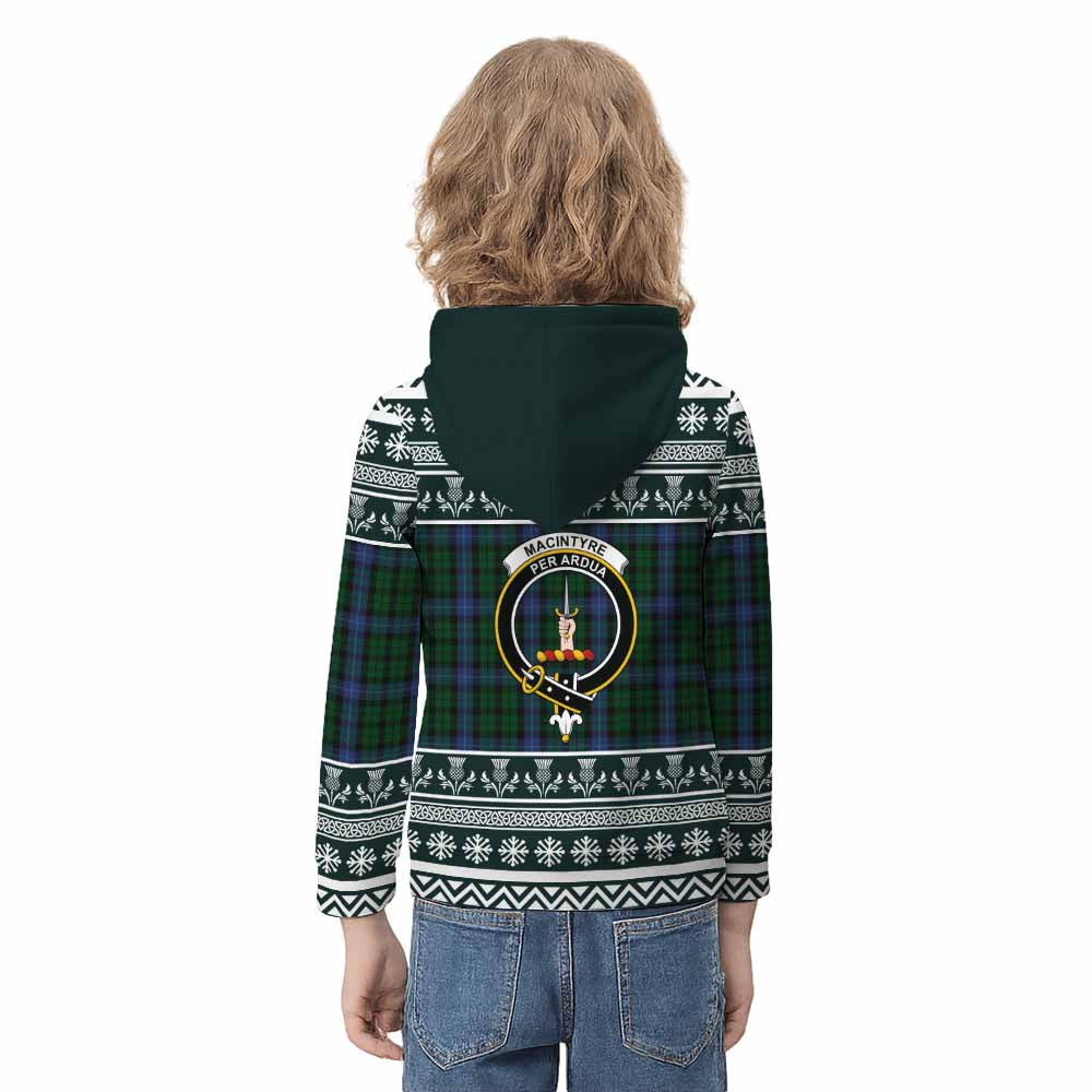 MacIntyre (McIntyre) Clan Tartan Christmas Kid Hoodie with Family Crest - Tartan Vibes Clothing