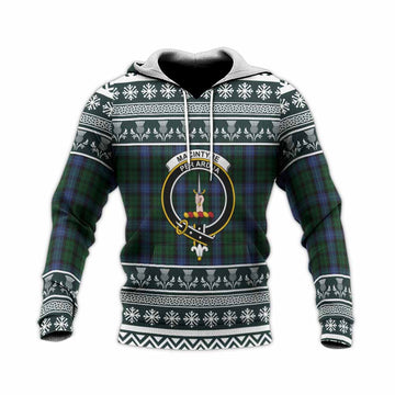 MacIntyre (McIntyre) Clan Tartan Christmas Knitted Hoodie with Family Crest