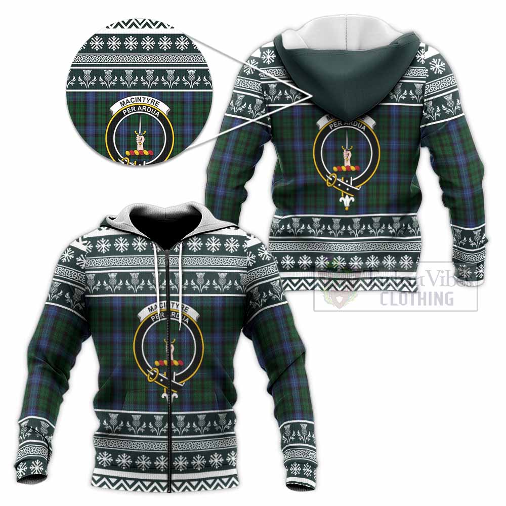 MacIntyre (McIntyre) Clan Tartan Christmas Knitted Hoodie with Family Crest - Tartan Vibes Clothing