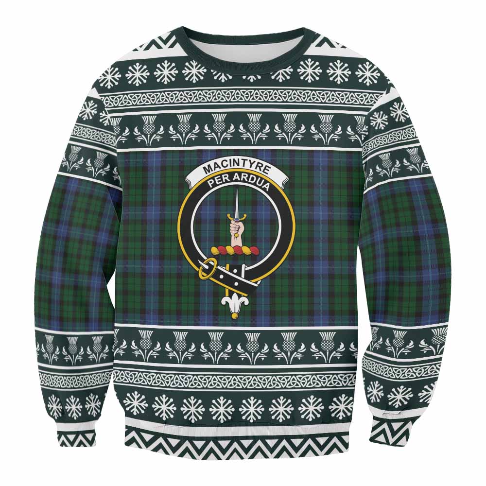 MacIntyre (McIntyre) Clan Tartan Christmas Sweatshirt with Family Crest - Tartan Vibes Clothing