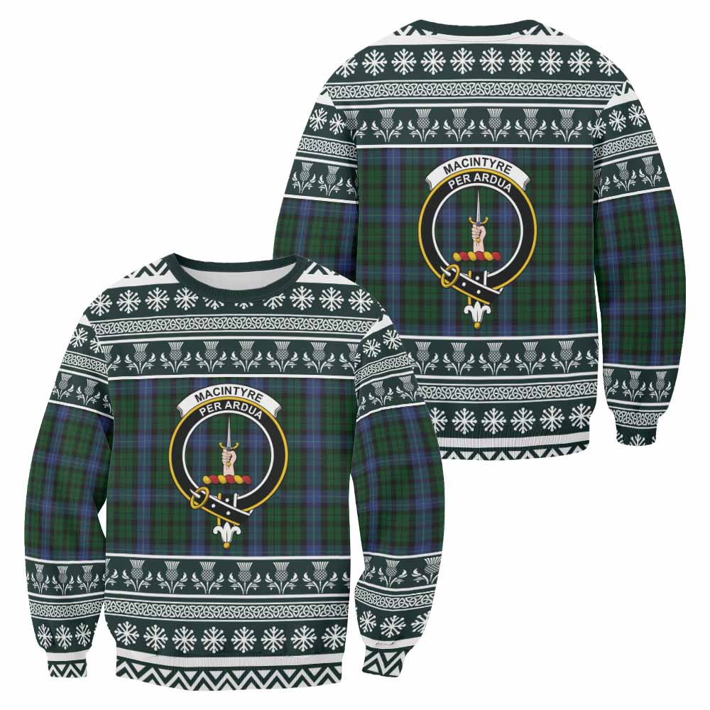 MacIntyre (McIntyre) Clan Tartan Christmas Sweatshirt with Family Crest - Tartan Vibes Clothing