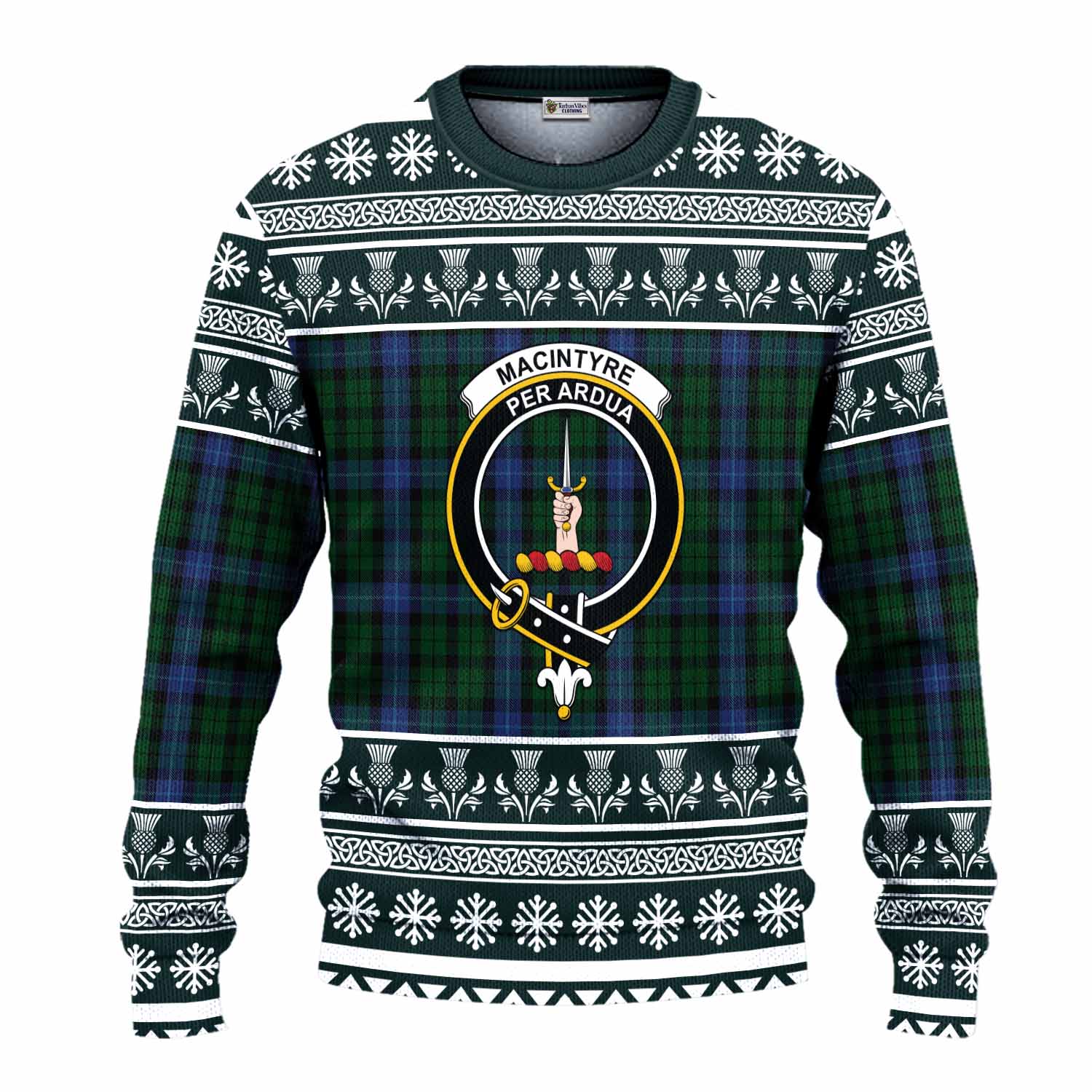MacIntyre (McIntyre) Clan Tartan Christmas Ugly Sweater with Family Crest - Tartan Vibes Clothing