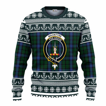 MacIntyre (McIntyre) Clan Tartan Christmas Ugly Sweater with Family Crest