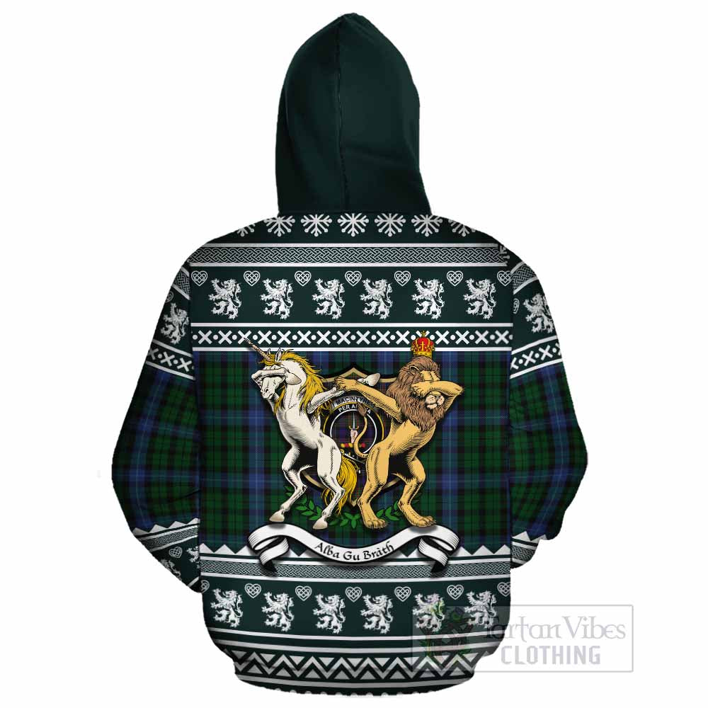 MacIntyre (McIntyre) Clan Tartan Crest Christmas Cotton Hoodie Coat of Arms Funny Style - Tartan Vibes Clothing