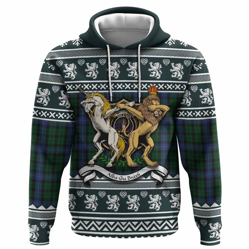 MacIntyre (McIntyre) Clan Tartan Crest Christmas Hoodie Coat of Arms Funny Style - Tartan Vibes Clothing