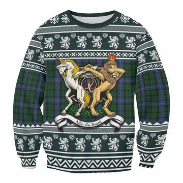 MacIntyre (McIntyre) Clan Tartan Crest Christmas Sweatshirt Coat of Arms Funny Style