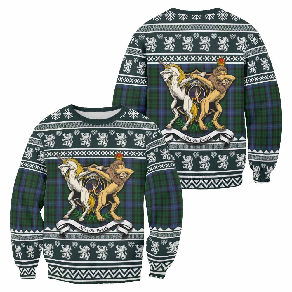 MacIntyre (McIntyre) Clan Tartan Crest Christmas Sweatshirt Coat of Arms Funny Style - Tartan Vibes Clothing