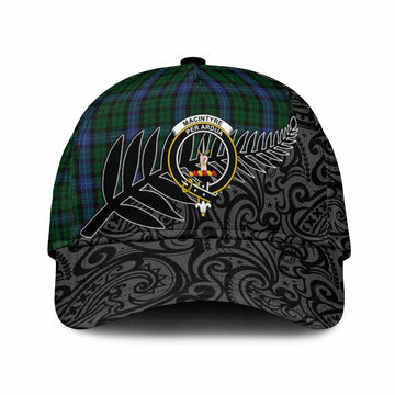MacIntyre (McIntyre) Crest Tartan Classic Cap with New Zealand Silver Fern Half Style