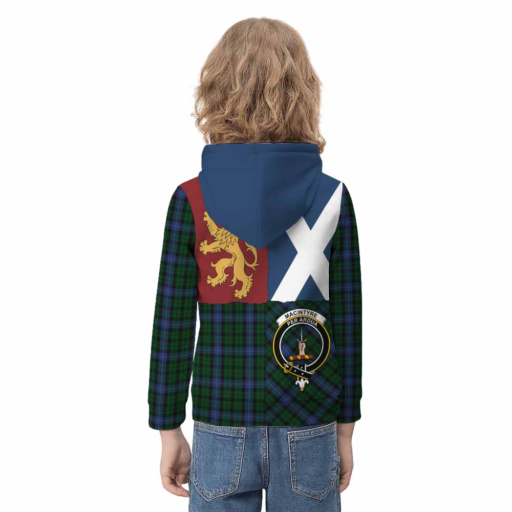 MacIntyre (McIntyre) Crest Tartan Kid Hoodie with Lion Rampant Saltire Style - Tartan Vibes Clothing