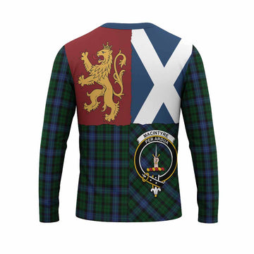 MacIntyre (McIntyre) Crest Tartan Long Sleeve T-Shirt with Lion Rampant Saltire Style