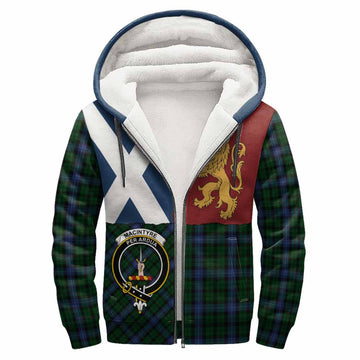 MacIntyre (McIntyre) Crest Tartan Sherpa Hoodie with Lion Rampant Saltire Style