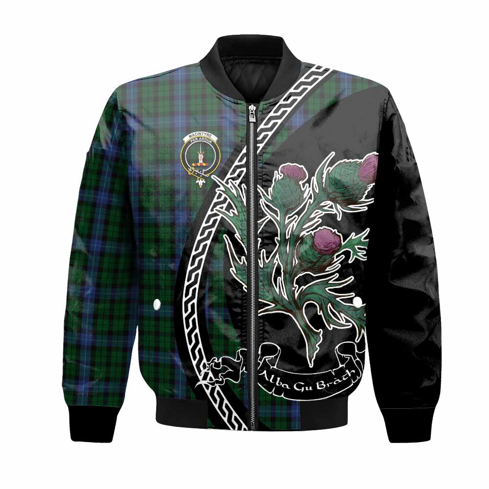 MacIntyre (McIntyre) Family Crest Tartan Bomber Jacket Alba Thistle Inspired - Tartan Vibes Clothing