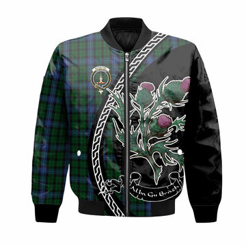 MacIntyre (McIntyre) Family Crest Tartan Bomber Jacket Alba Thistle Inspired