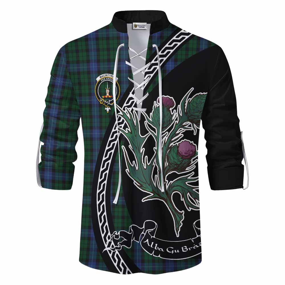 MacIntyre (McIntyre) Family Crest Tartan Ghillie Shirt Alba Thistle Inspired - Tartan Vibes Clothing