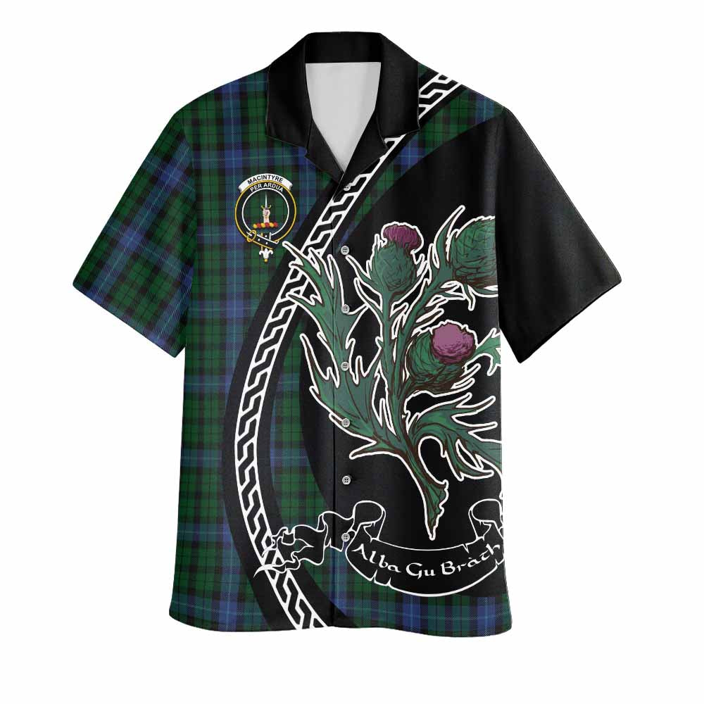 MacIntyre (McIntyre) Family Crest Tartan Hawaiian Shirt Alba Thistle Inspired - Tartan Vibes Clothing