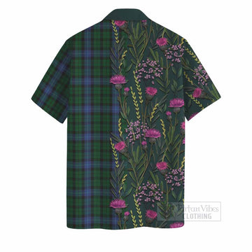 MacIntyre (McIntyre) Family Crest Tartan Hawaiian Shirt Scottish Thistle Flower Pattern Half Style