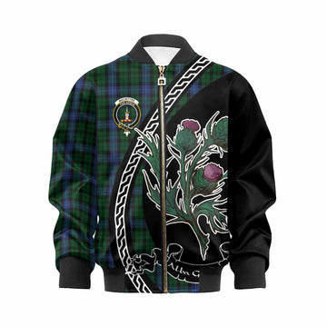 MacIntyre (McIntyre) Family Crest Tartan Kid Bomber Jacket Alba Thistle Inspired