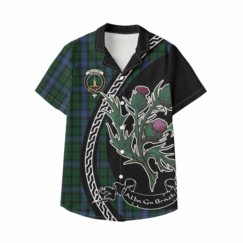 MacIntyre (McIntyre) Family Crest Tartan Kid Hawaiian Shirt Alba Thistle Inspired - Tartan Vibes Clothing