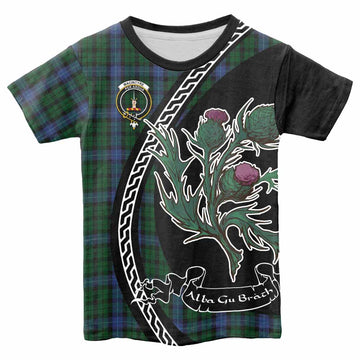 MacIntyre (McIntyre) Family Crest Tartan Kid T-shirt Alba Thistle Inspired