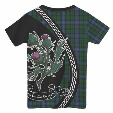 MacIntyre (McIntyre) Family Crest Tartan Kid T-shirt Alba Thistle Inspired