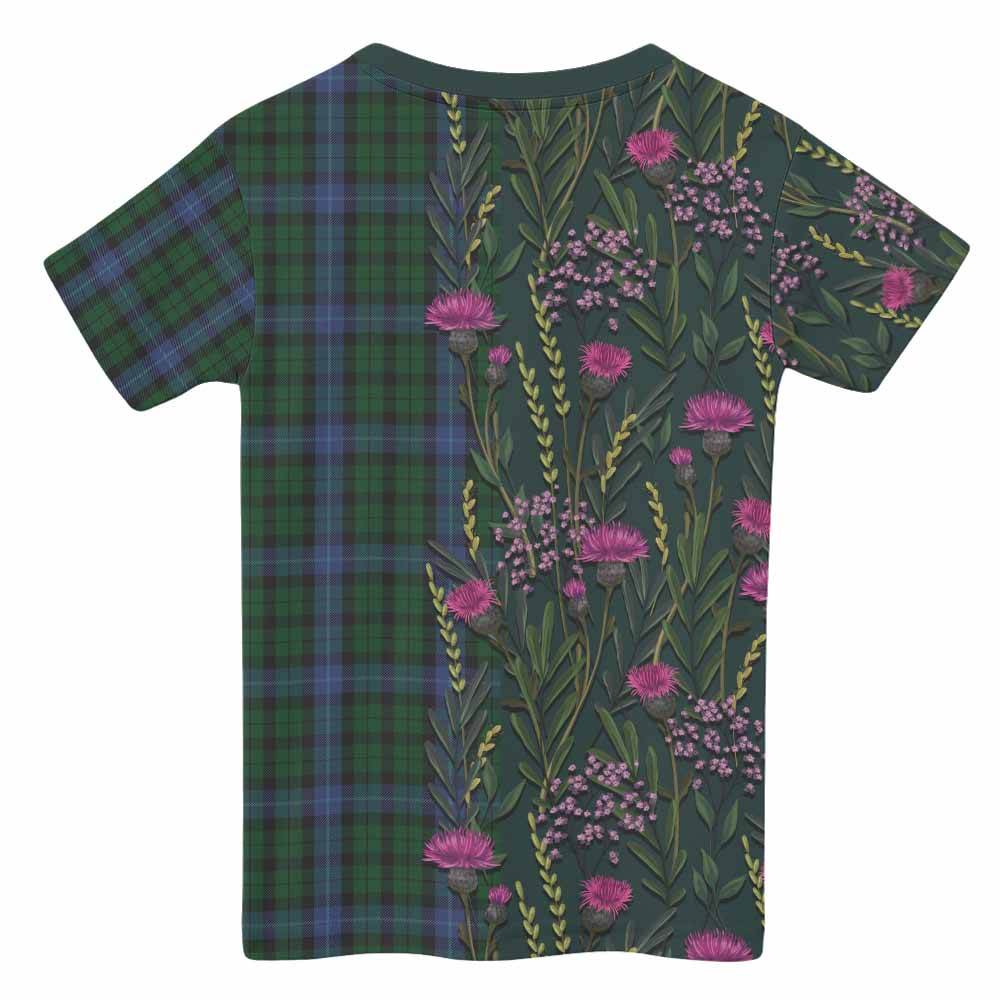MacIntyre (McIntyre) Family Crest Tartan Kid T-shirt Scottish Thistle Flower Pattern Half Style - Tartan Vibes Clothing