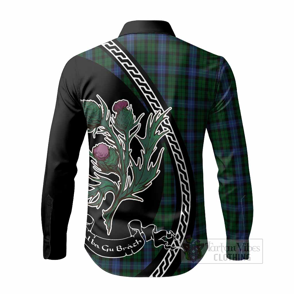 MacIntyre (McIntyre) Family Crest Tartan Long Sleeve Button Shirts Alba Thistle Inspired - Tartan Vibes Clothing