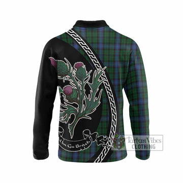 MacIntyre (McIntyre) Family Crest Tartan Long Sleeve Polo Shirt Alba Thistle Inspired