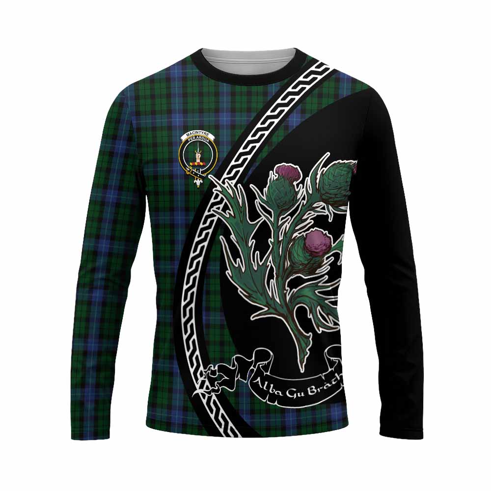 MacIntyre (McIntyre) Family Crest Tartan Long Sleeve T-Shirt Alba Thistle Inspired - Tartan Vibes Clothing
