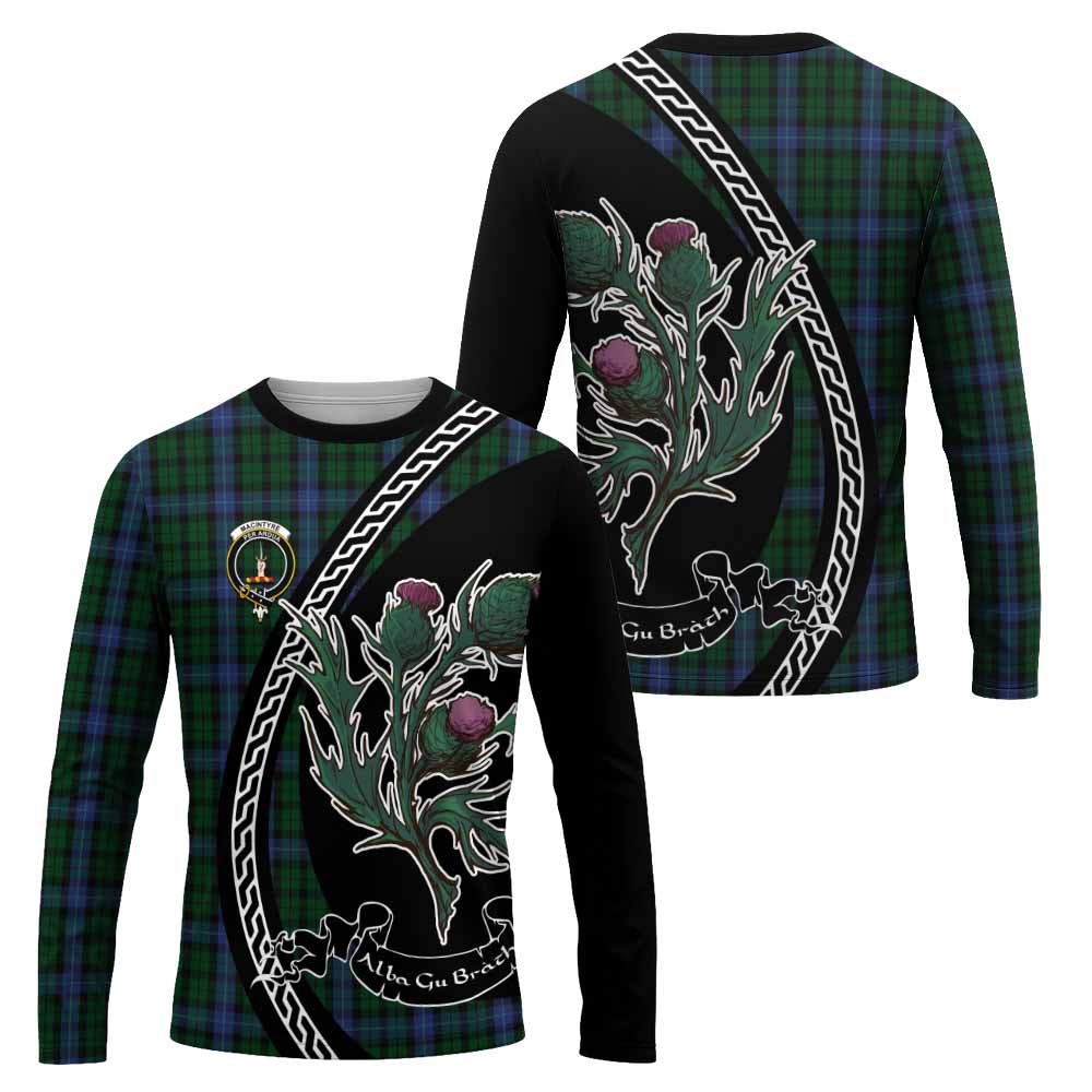 MacIntyre (McIntyre) Family Crest Tartan Long Sleeve T-Shirt Alba Thistle Inspired - Tartan Vibes Clothing