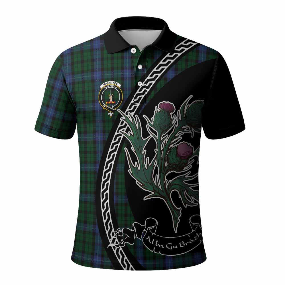 MacIntyre (McIntyre) Family Crest Tartan Polo Shirt Alba Thistle Inspired - Tartan Vibes Clothing