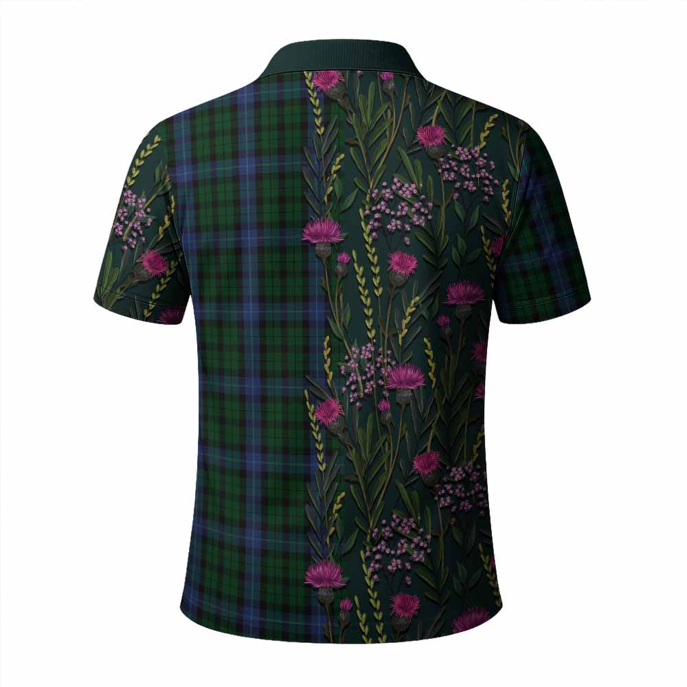 MacIntyre (McIntyre) Family Crest Tartan Polo Shirt Scottish Thistle Flower Pattern Half Style - Tartan Vibes Clothing