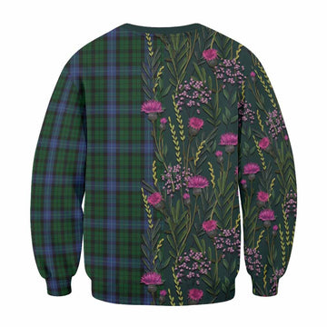 MacIntyre (McIntyre) Family Crest Tartan Sweatshirt Scottish Thistle Flower Pattern Half Style