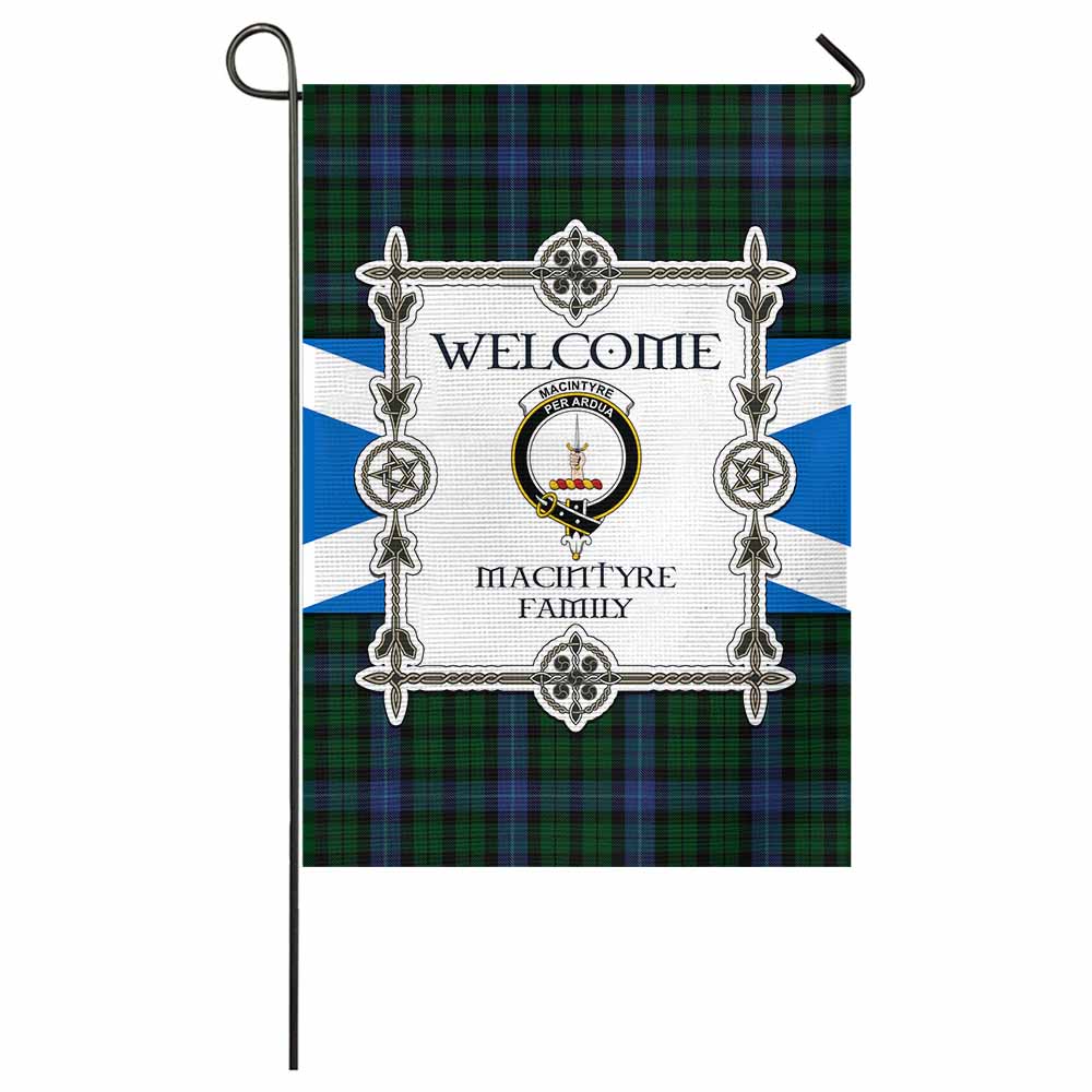 MacIntyre (McIntyre) Family Crest Tartan Welcome Garden Flag Saltire Harmony Style - Tartan Vibes Clothing