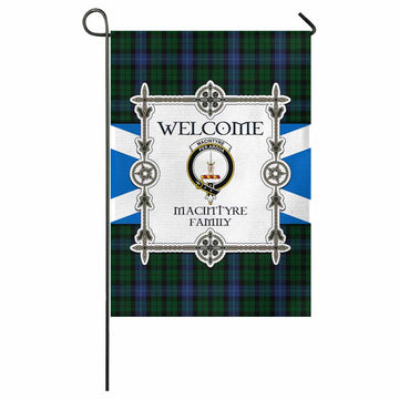 MacIntyre (McIntyre) Family Crest Tartan Welcome Garden Flag Saltire Harmony Style