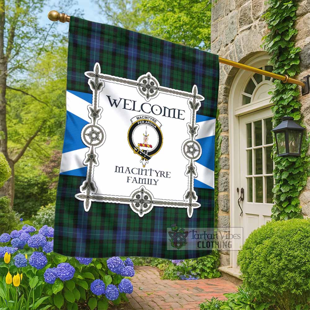 MacIntyre (McIntyre) Family Crest Tartan Welcome Garden Flag Saltire Harmony Style - Tartan Vibes Clothing