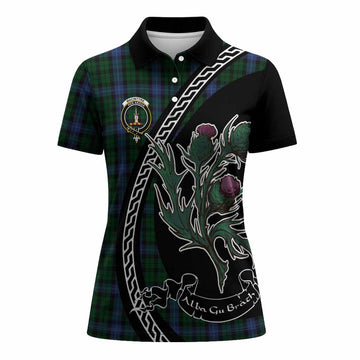 MacIntyre (McIntyre) Family Crest Tartan Women Polo Shirt Alba Thistle Inspired