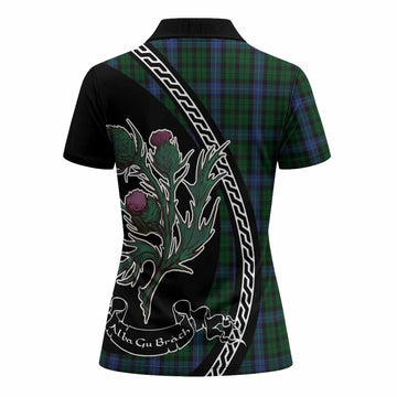 MacIntyre (McIntyre) Family Crest Tartan Women Polo Shirt Alba Thistle Inspired