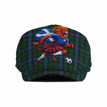MacIntyre (McIntyre) Scotland Football Tartan Flat Cap, Jeff Cap Lion Mascot Go Scottish Flat Cap - Tartan Vibes Clothing